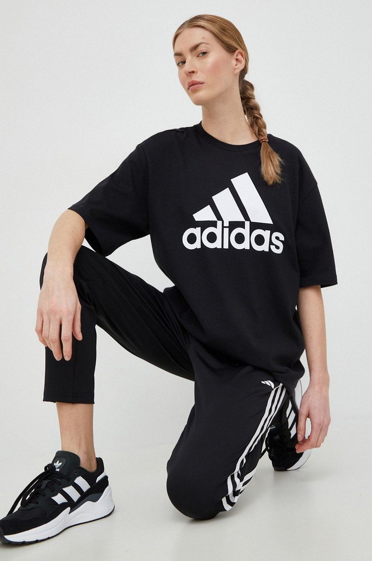 adidas t-shirt bawełniany Essentials kolor czarny HR4931