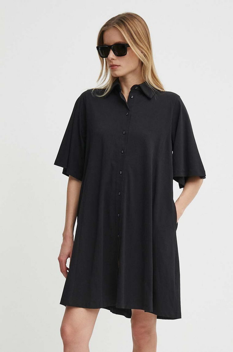 Bomboogie sukienka bawełniana kolor czarny mini oversize AW8488TJOR4