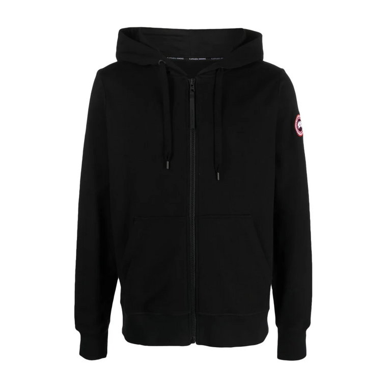 Czarne Swetry z Regulowanym Kapturem Canada Goose