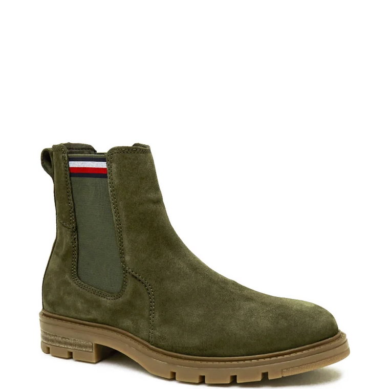 Tommy Hilfiger Skórzane sztyblety CORPOARTE HILFIGER SUEDE CHELSEA