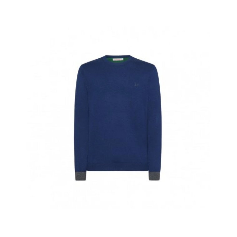 Niebieski Sweter z Naszywkami Sun68