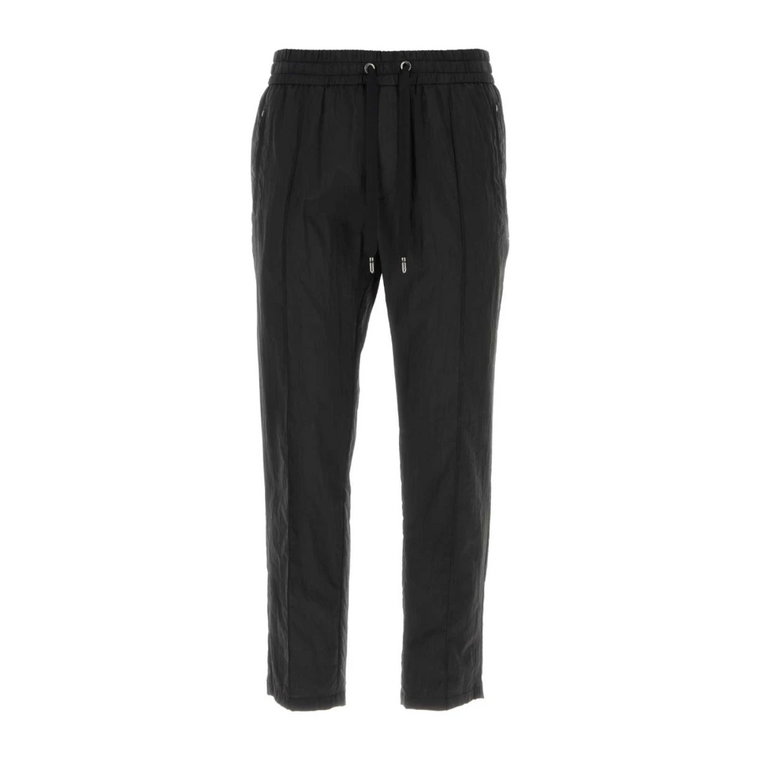 Czarne spodnie nylonowe Dolce & Gabbana