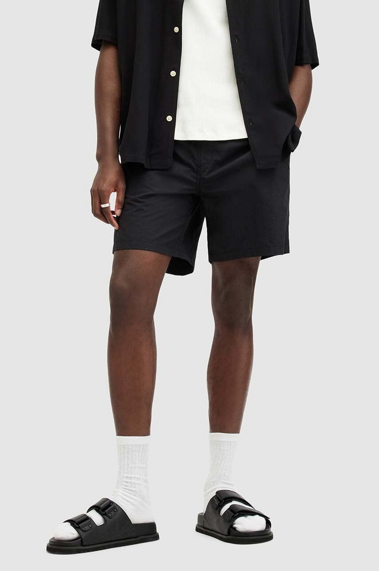 AllSaints szorty kąpielowe WARDEN SWIMSHORT męskie kolor czarny M011WA