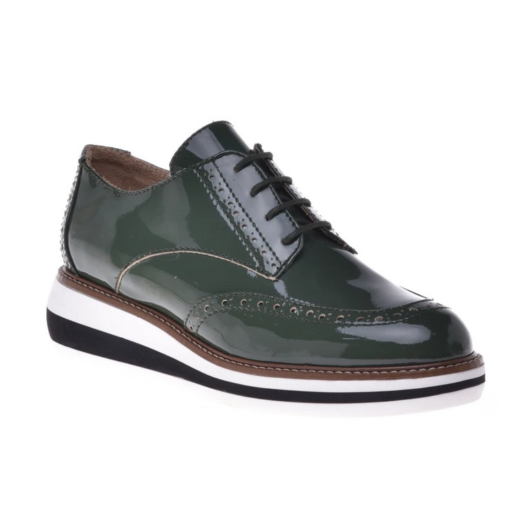 Green calfskin lace-up Baldinini