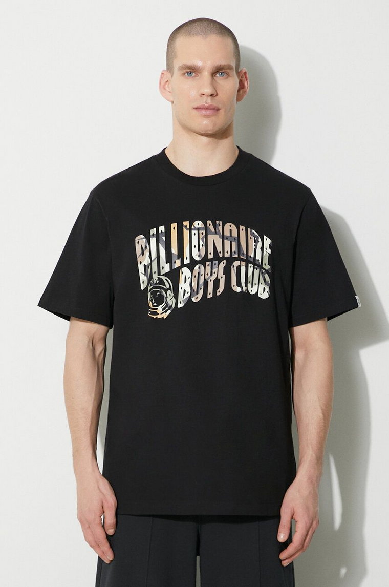 Billionaire Boys Club t-shirt bawełniany Camo Arch Logo męski kolor czarny z nadrukiem B24133