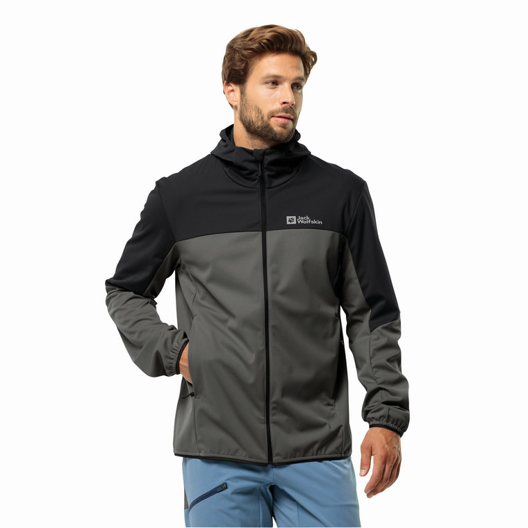 Męska kurtka softshellowa Jack Wolfskin FELDBERG HOODY M slate - S