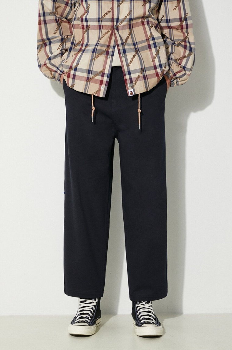 Ader Error spodnie bawełniane TRS Tag Trousers kolor granatowy w fasonie chinos BMSGFYBT0101