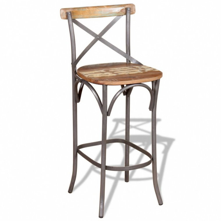 Krzesła barowe lite drewno odzyskane kod: V-244014