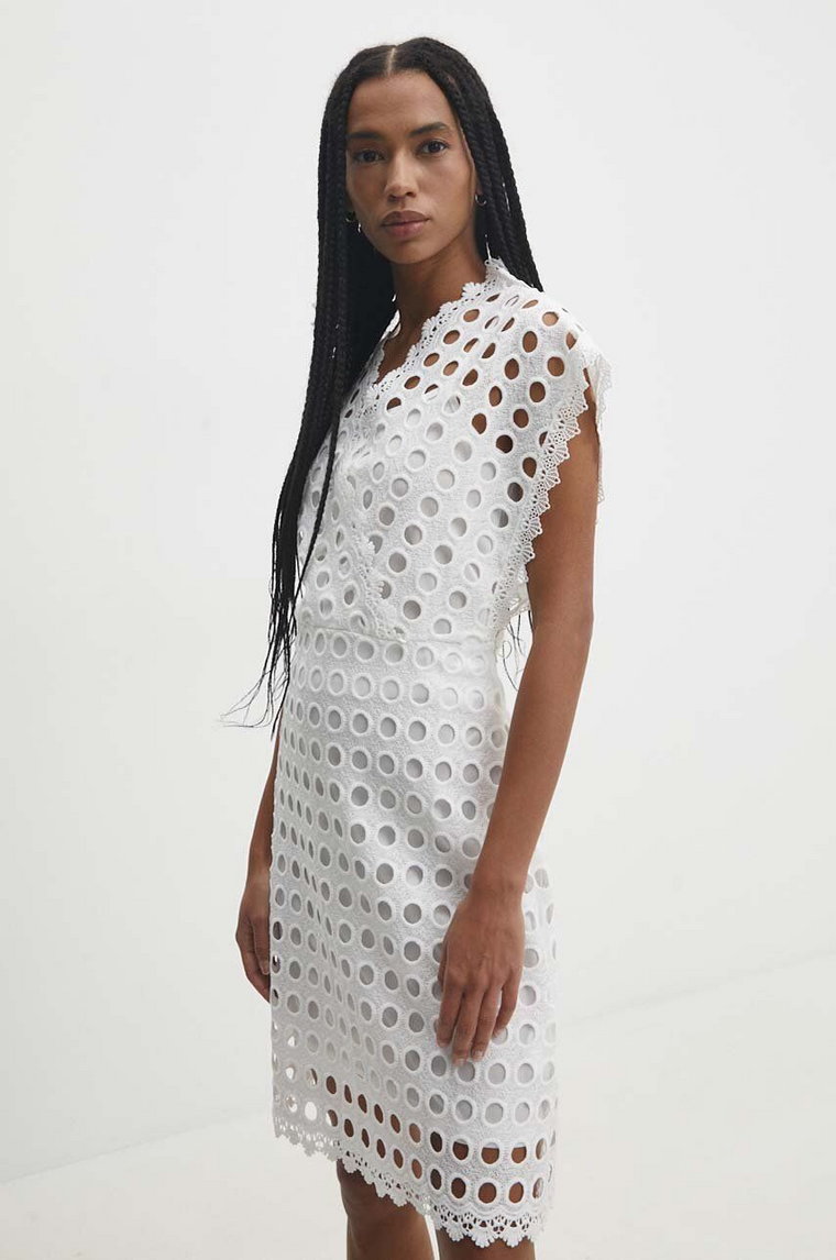 Answear Lab sukienka kolor biały mini prosta