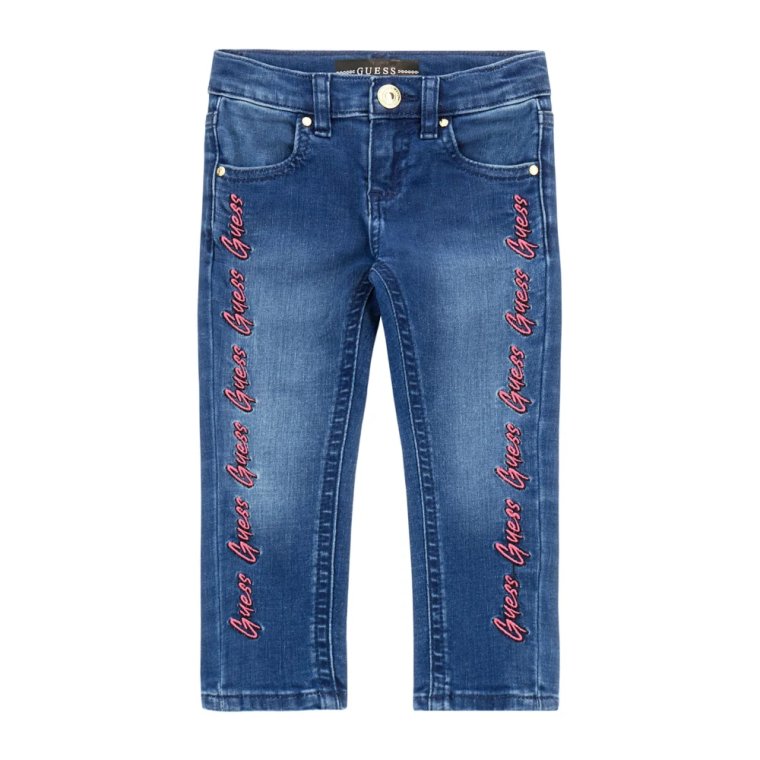 Jeansy skinny z haftowanym logo Guess