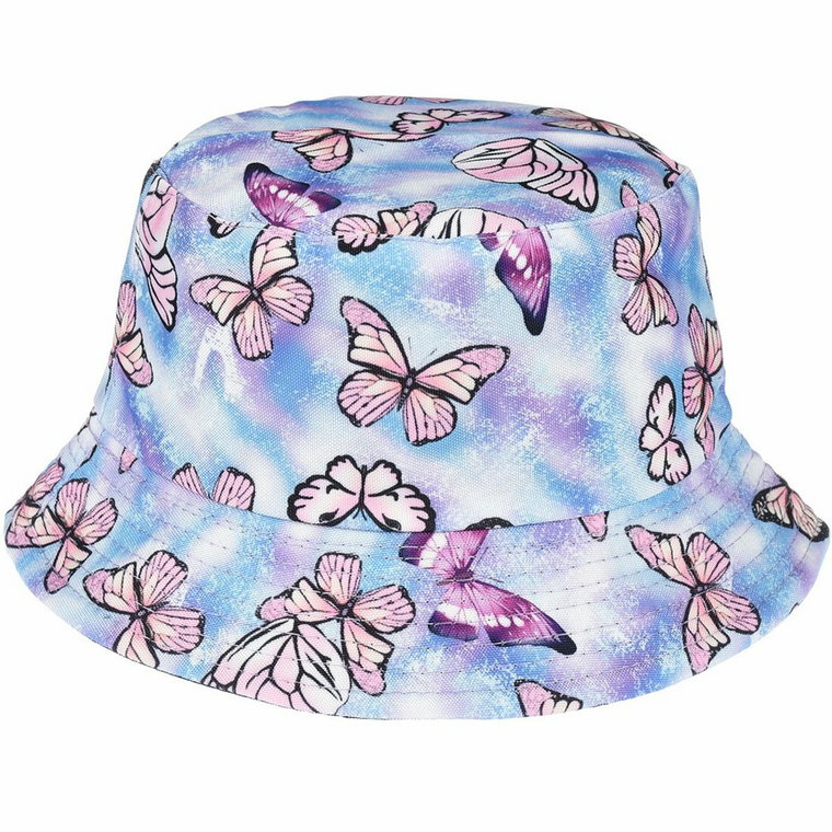 Pastelowe motylki dwustronny kapelusz dziecięcy bucket hat KAP-MD