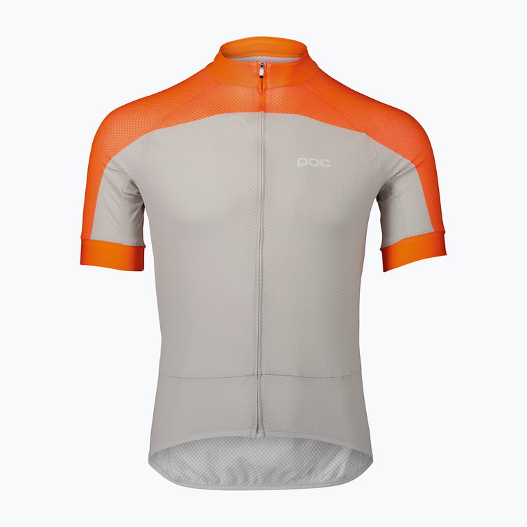 Koszulka rowerowa męska POC Essential Road Logo zink orange/granite grey