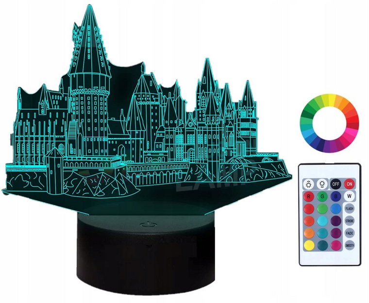 Lampka Nocna 3D Led Harry Potter Szkoła Hogwart