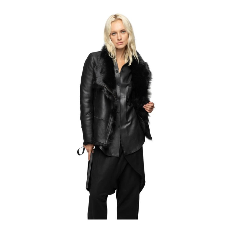 June - Black Shearling Jacket Vespucci by VSP