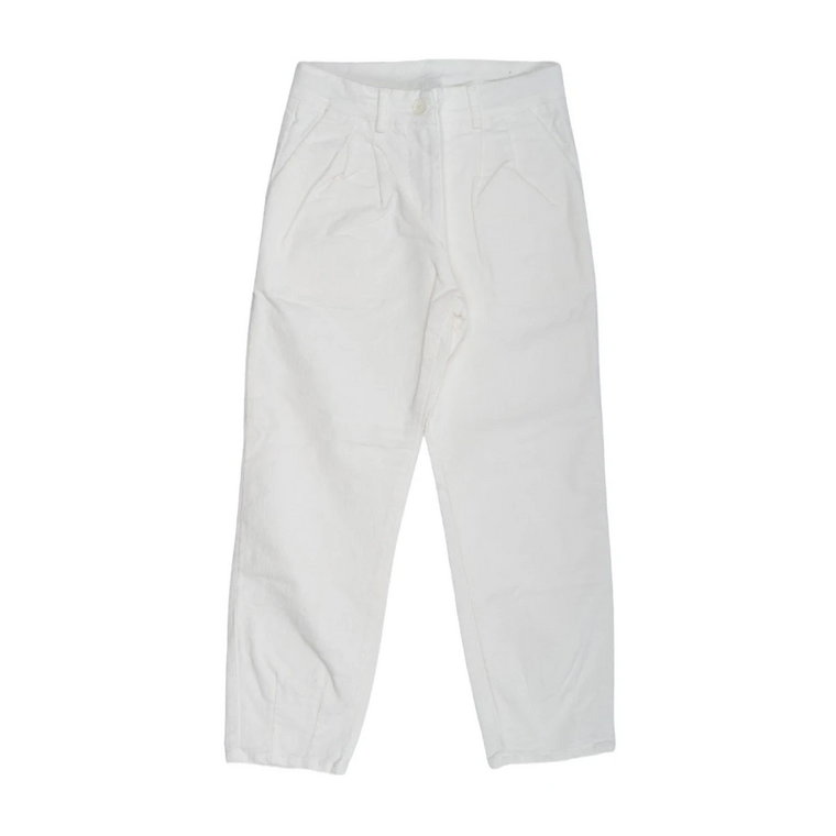 Białe spodnie z efektem aksamitu Manila Grace