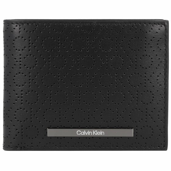 Calvin Klein Modern Bar Portfel Ochrona RFID Skórzany 11 cm ck black smooth