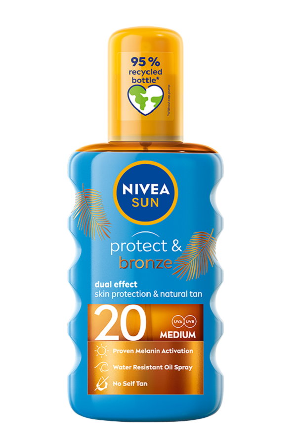 Nivea Sun Protect&Bronze - Olejek w sprayu aktywujący naturalną opaleniznę SPF20 200ml