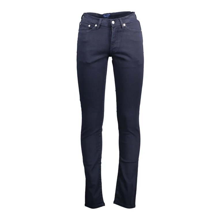 Niebieskie Jeansy i Spodnie z Bawełny, Extra Slim, Organiczne Gant