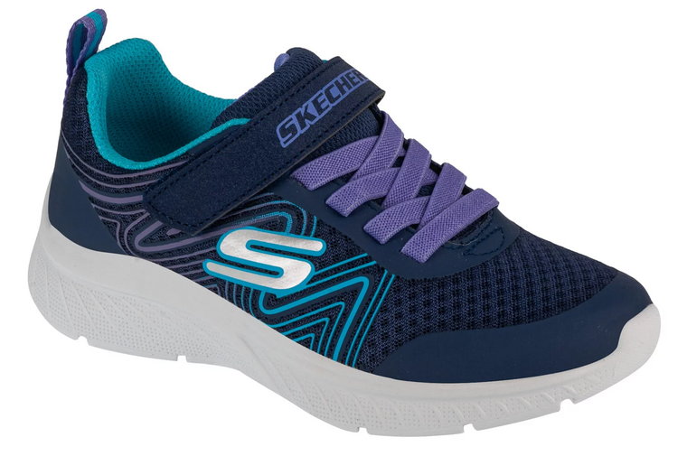 Skechers Microspec Plus - Swirl Sweet 303535L-NVMT, Dla dziewczynki, Granatowe, buty sneakers, syntetyk, rozmiar: 31