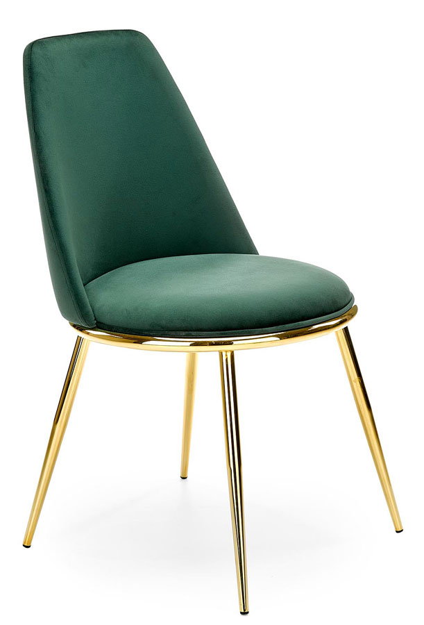 Zielone welurowe krzesło tapicerowane - Gasso