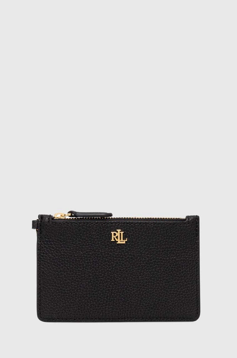 Lauren Ralph Lauren etui na karty skórzane kolor czarny 432947628