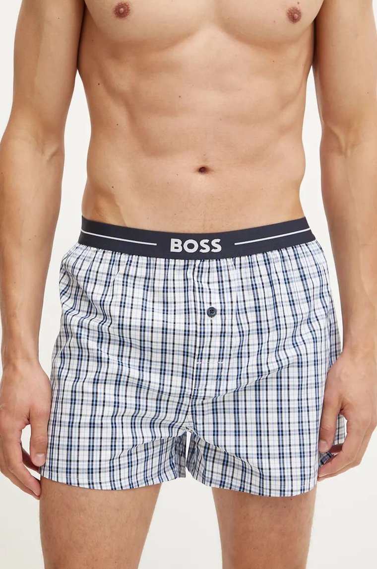 BOSS bokserki bawełniane 3-pack kolor niebieski