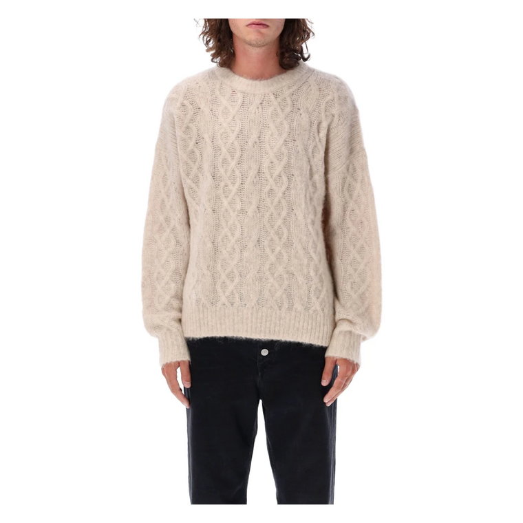 Crewneck Sweter z Warkoczowym Dzianiem Isabel Marant