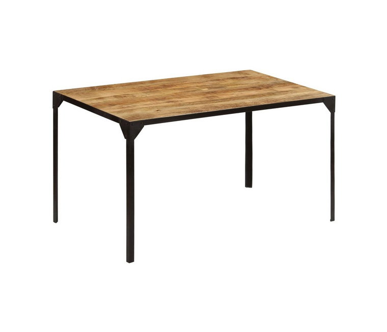 Stół w stylu industrialnym ze stali i drewna Kartes 2X  brązowy