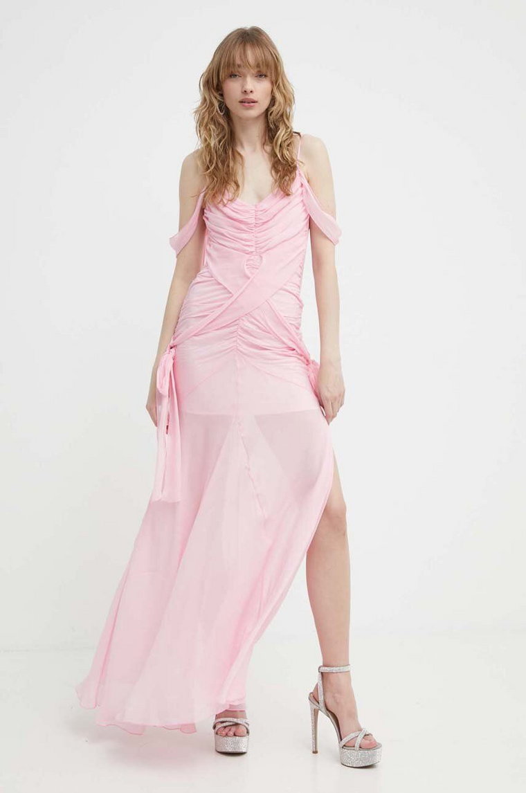 Aniye By sukienka kolor różowy maxi dopasowana 185209