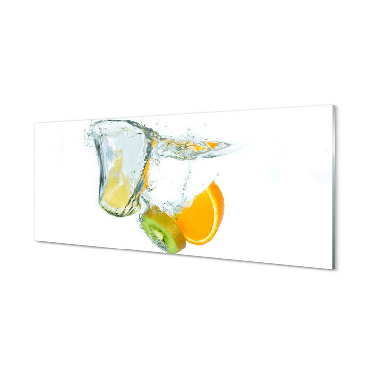 Panel szklany grafika Woda kiwi pomarańcza 125x50 cm