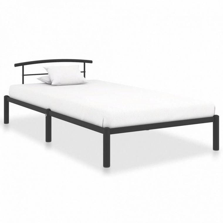 Rama łóżka, czarna, metalowa, 100 x 200 cm kod: V-284657