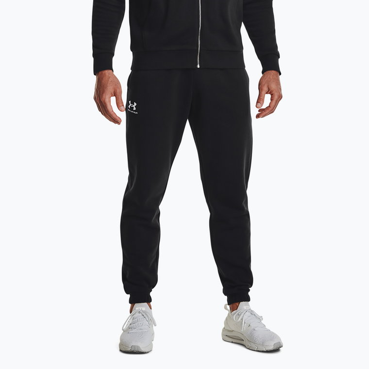 Spodnie treningowe męskie Under Armour Essential Fleece Joggers black/white | WYSYŁKA W 24H | 30 DNI NA ZWROT