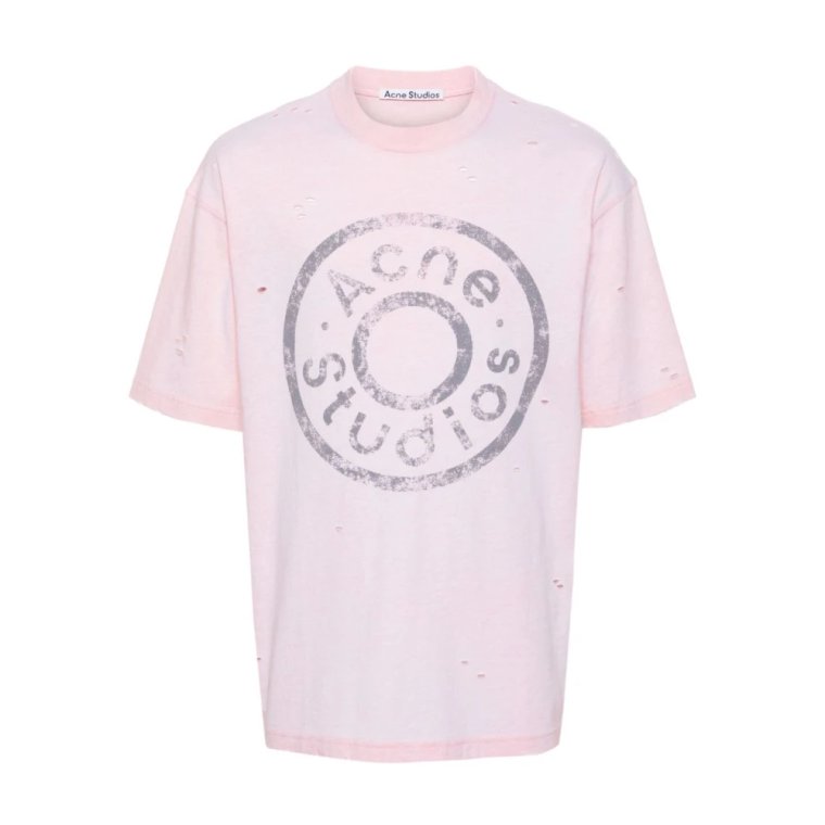 Luźny Bawełniany T-shirt dla Mężczyzn Acne Studios