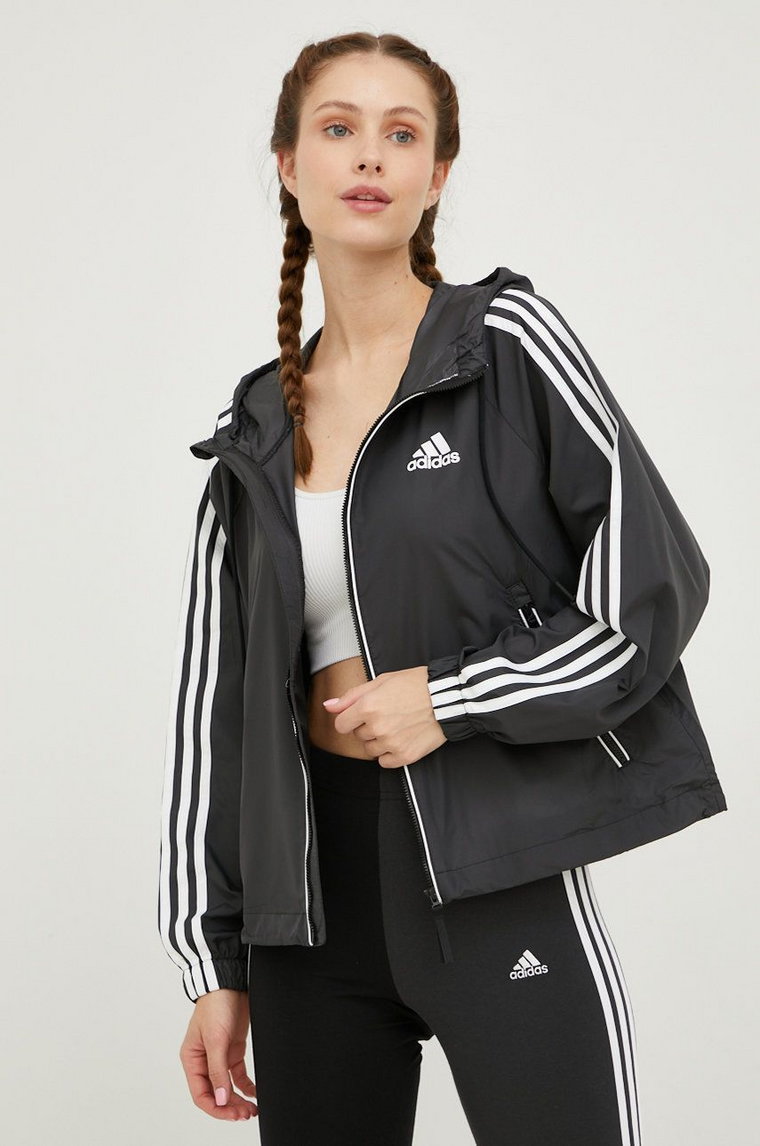 adidas Performance kurtka damska kolor czarny przejściowa oversize