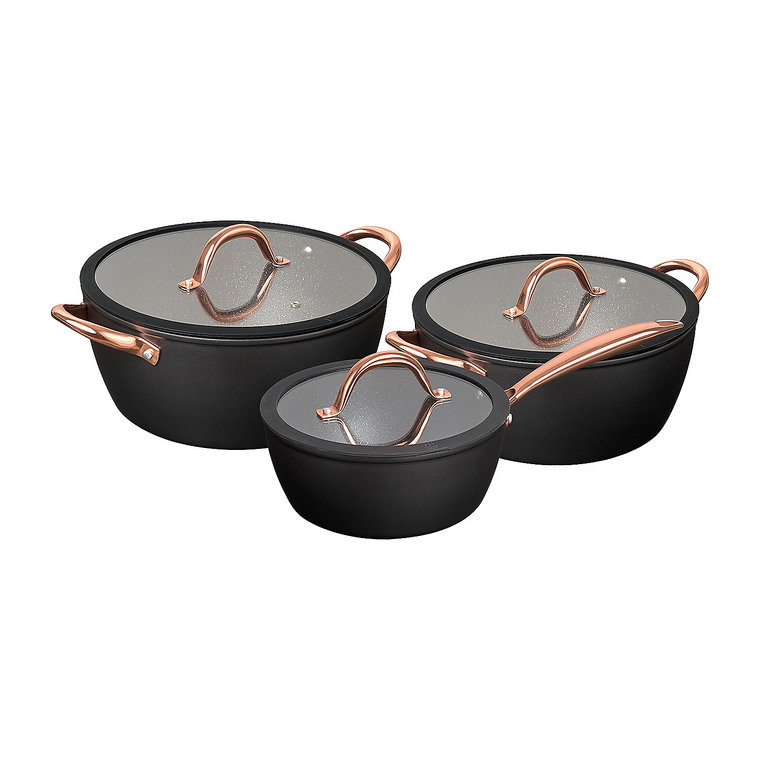 Zestaw garnków MG Home Rose Gold, 6 elementów, aluminium