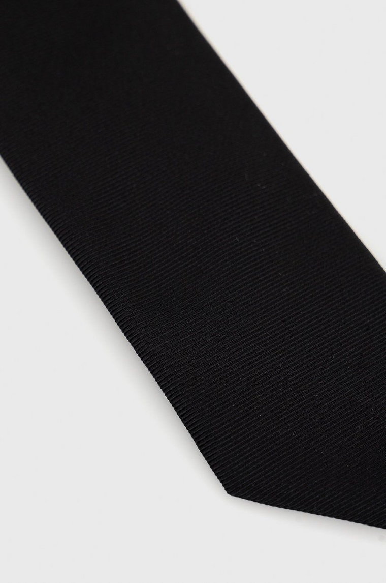 HUGO krawat jedwabny kolor czarny