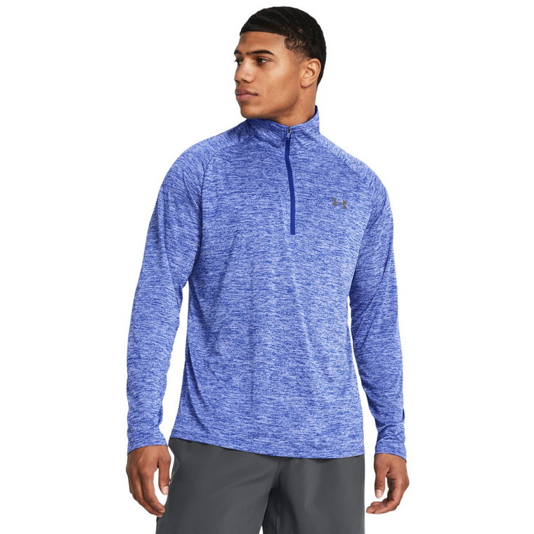 Męska bluza treningowa nierozpinana bez kaptura Under Armour UA Tech 2.0 1/2 Zip - niebieska