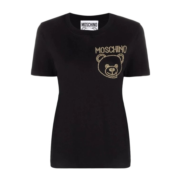 Couture Bawełniana Koszulka z Logo Moschino