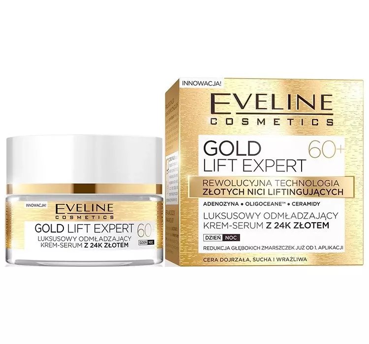 EVELINE GOLD LIFT KREM SERUM ODMŁADZAJĄCY 60+