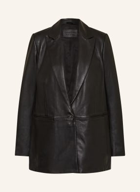 Allsaints Blezer Ze Skóry Deri schwarz