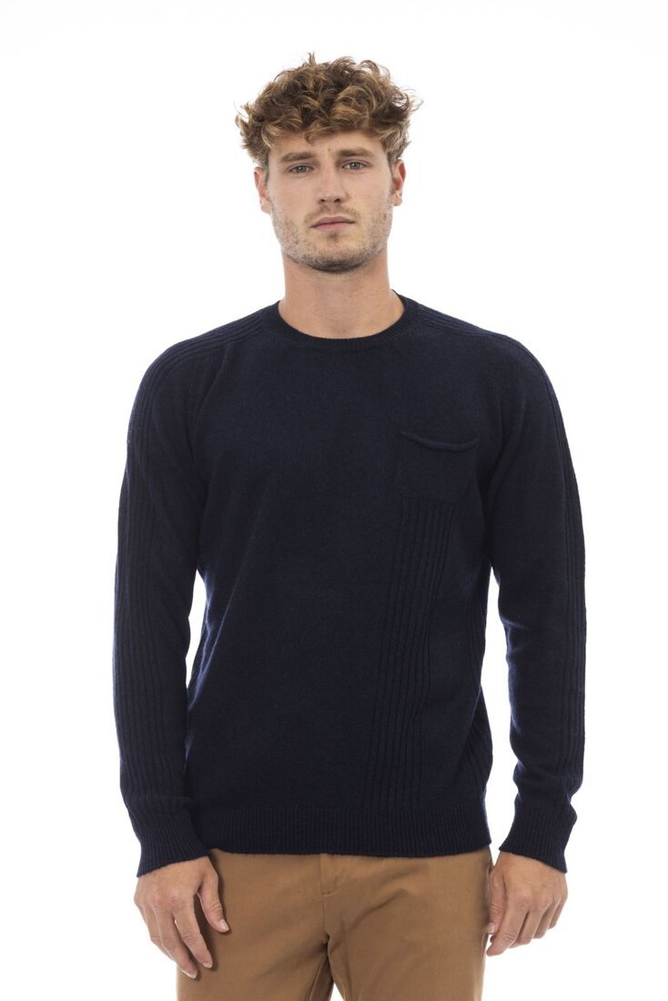 Swetry marki Alpha Studio model AU016C kolor Niebieski. Odzież męska. Sezon: