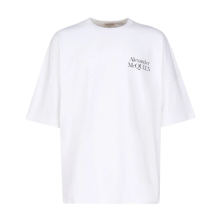 Bawełniana koszulka z nadrukiem logo Alexander McQueen