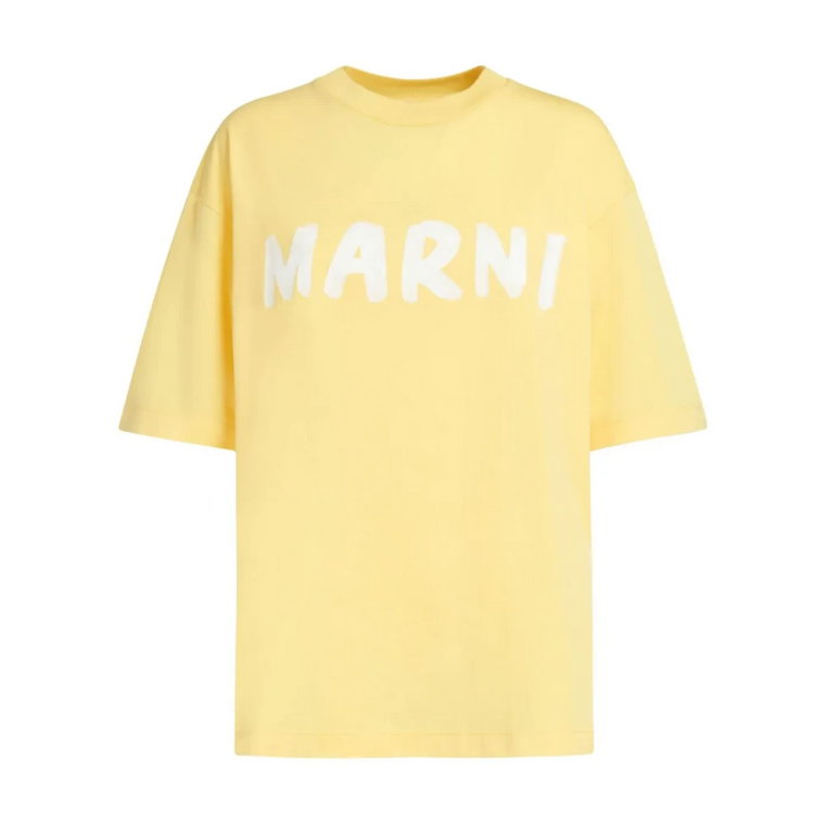 Żółte T-shirty i Pola z Logo Marni