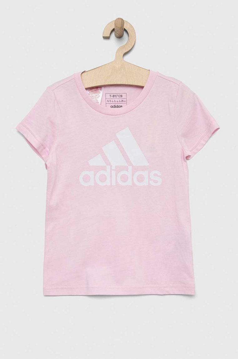 adidas t-shirt bawełniany dziecięcy G BL kolor różowy