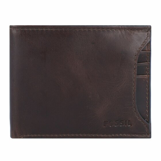 Fossil Derrick Portfel skórzany 11 cm dark brown