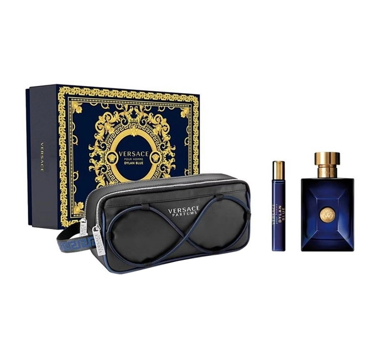 VERSACE DYLAN BLUE POUR HOMME ZESTAW WODA TOALETOWA SPRAY 100ML + 10ML + KOSMETYCZKA