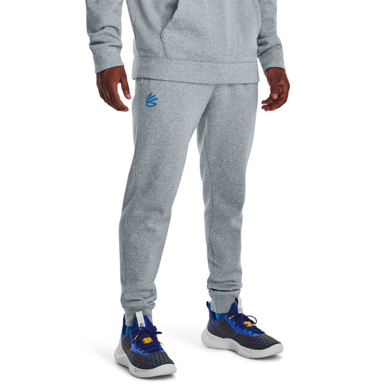 Męskie spodnie dresowe Under Armour Curry Fleece Sweatpants - szare