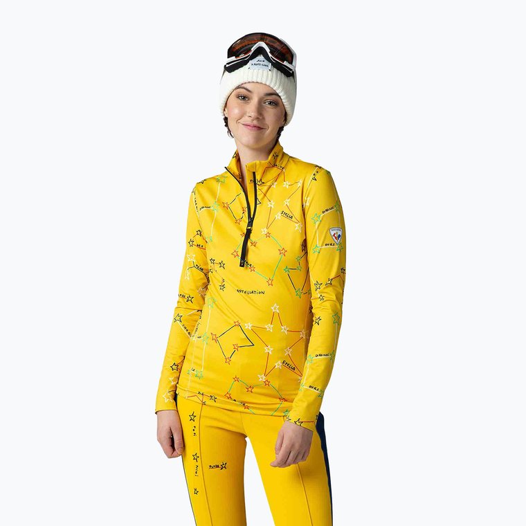 Longsleeve termoaktywny damski Rossignol Booster 1/2 Zip Top 100 yellow