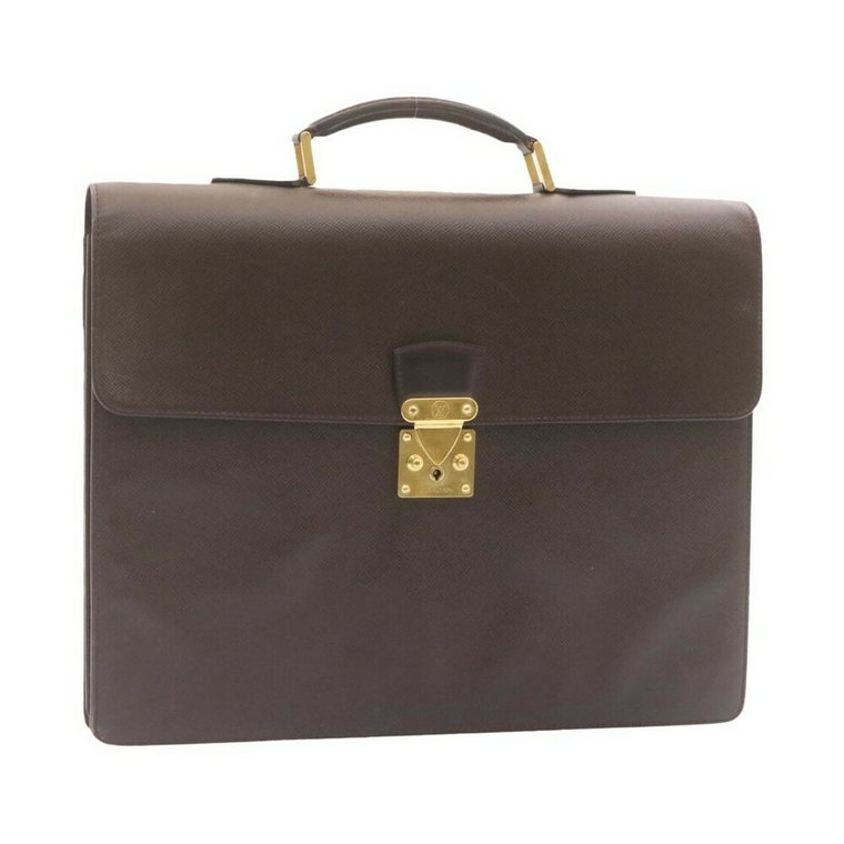 Używana skórzana torba biznesowa Taiga Louis Vuitton Vintage