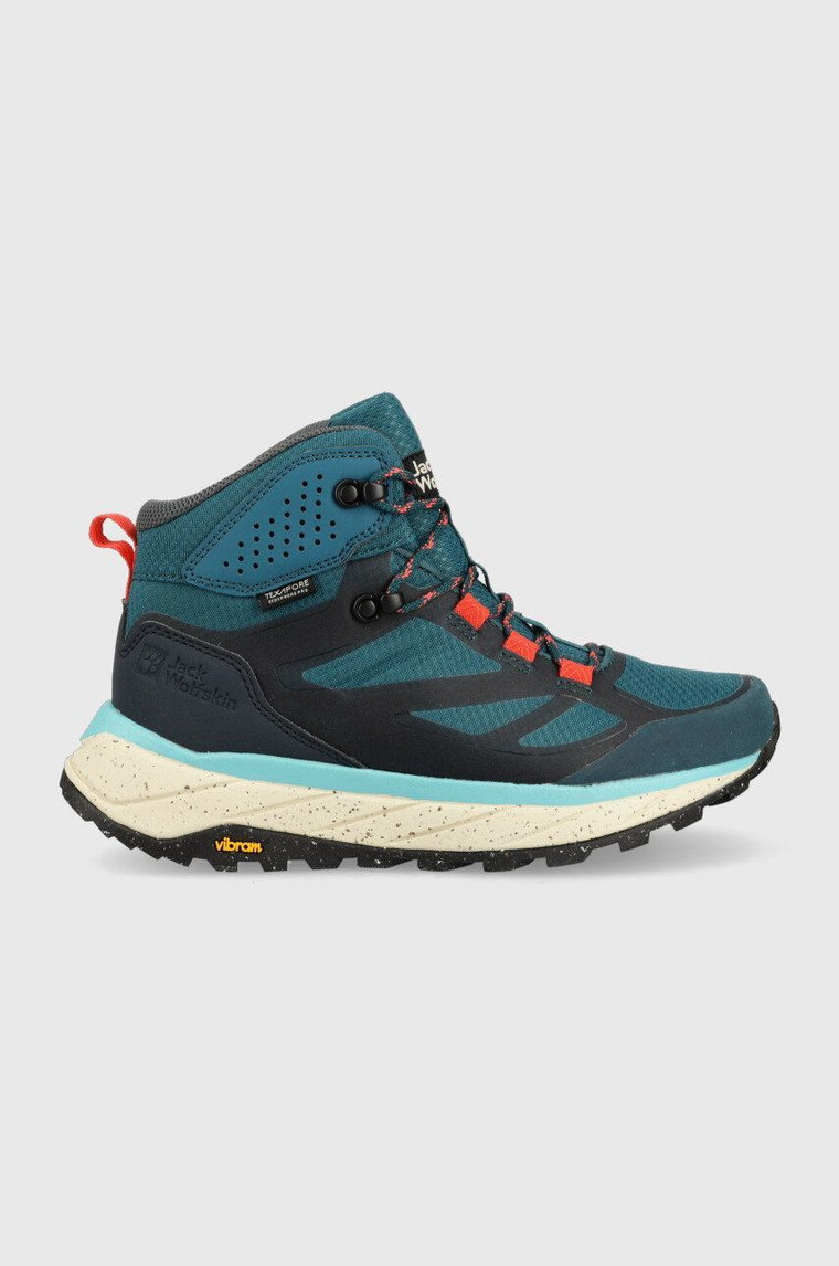 Jack Wolfskin buty Terraventure Texapore Mid damskie kolor turkusowy ocieplone